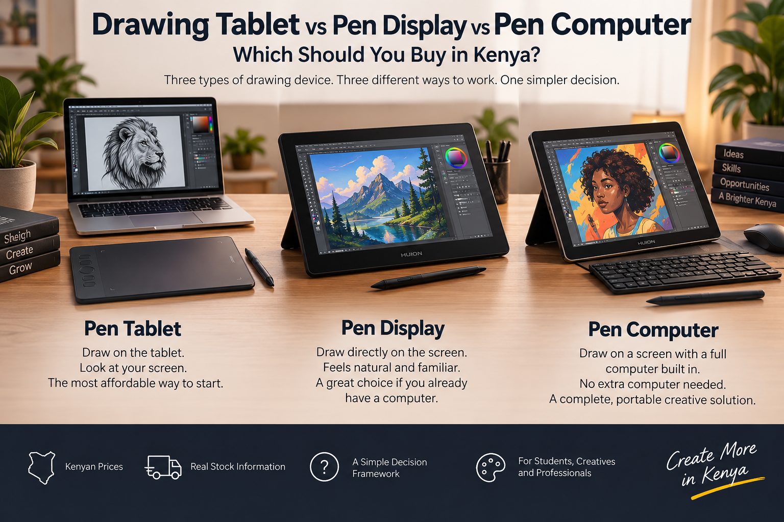 Drawing Tablet vs Pen Display vs Pen Computer: Which Should You Buy in Kenya?